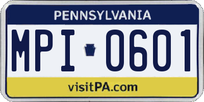 PA license plate MPI0601