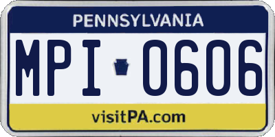 PA license plate MPI0606