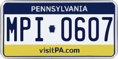 PA license plate MPI0607