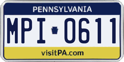 PA license plate MPI0611