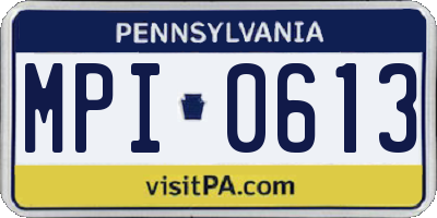 PA license plate MPI0613