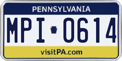 PA license plate MPI0614
