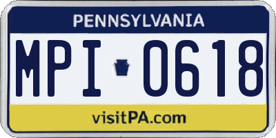 PA license plate MPI0618