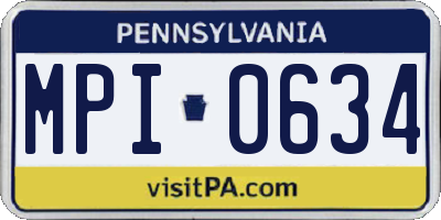 PA license plate MPI0634