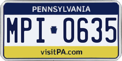 PA license plate MPI0635