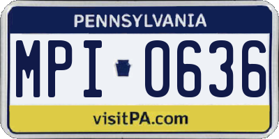 PA license plate MPI0636