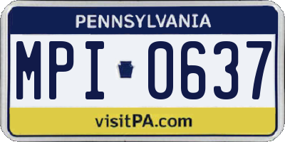 PA license plate MPI0637