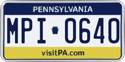 PA license plate MPI0640