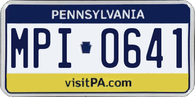 PA license plate MPI0641