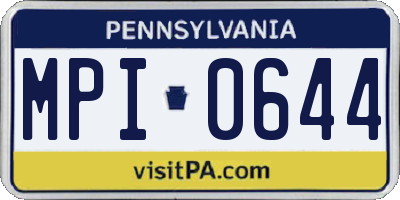 PA license plate MPI0644