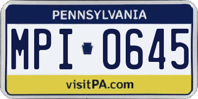 PA license plate MPI0645