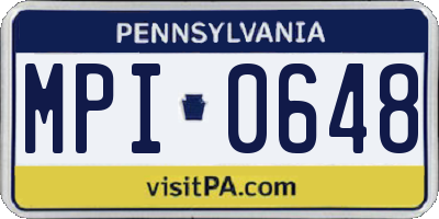 PA license plate MPI0648