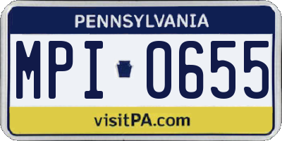 PA license plate MPI0655
