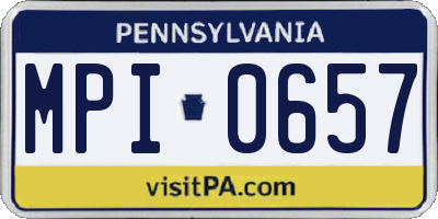 PA license plate MPI0657
