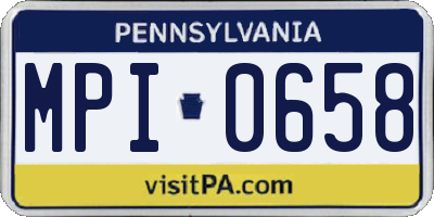 PA license plate MPI0658