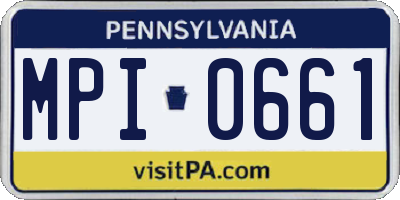 PA license plate MPI0661