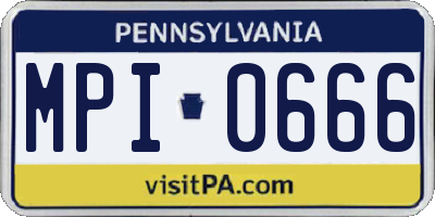 PA license plate MPI0666
