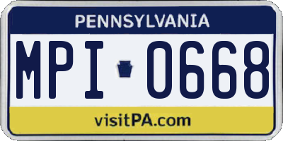 PA license plate MPI0668