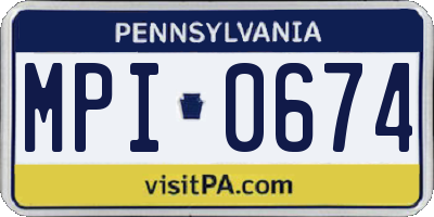 PA license plate MPI0674
