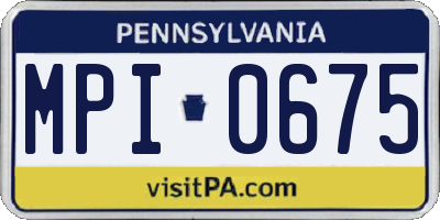 PA license plate MPI0675