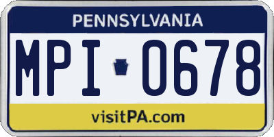 PA license plate MPI0678