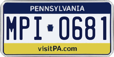 PA license plate MPI0681