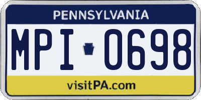 PA license plate MPI0698