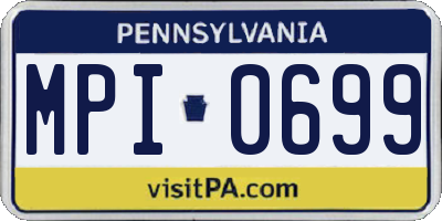 PA license plate MPI0699