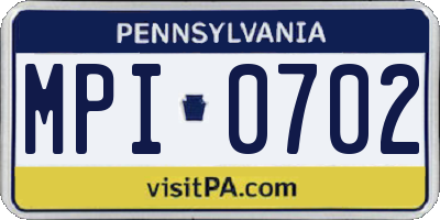 PA license plate MPI0702