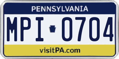 PA license plate MPI0704