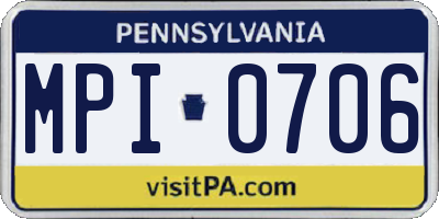 PA license plate MPI0706