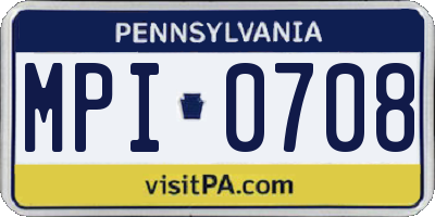 PA license plate MPI0708