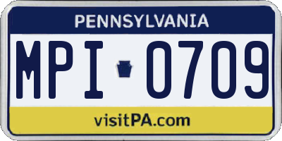 PA license plate MPI0709