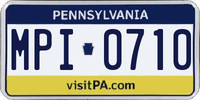 PA license plate MPI0710