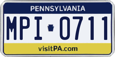 PA license plate MPI0711