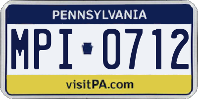 PA license plate MPI0712