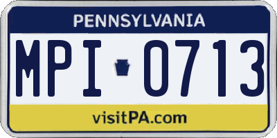 PA license plate MPI0713