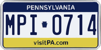 PA license plate MPI0714