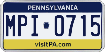 PA license plate MPI0715