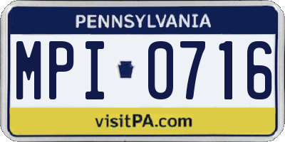 PA license plate MPI0716