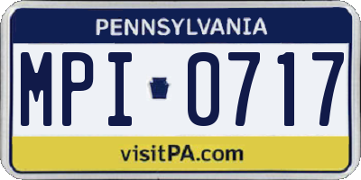 PA license plate MPI0717