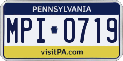 PA license plate MPI0719