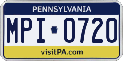 PA license plate MPI0720