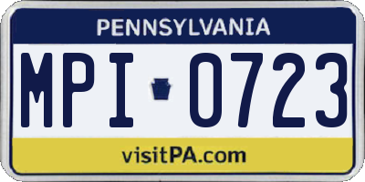 PA license plate MPI0723