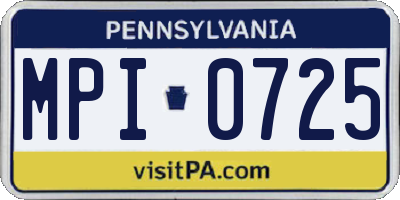 PA license plate MPI0725