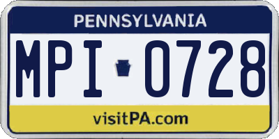 PA license plate MPI0728