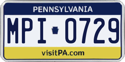 PA license plate MPI0729