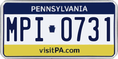 PA license plate MPI0731
