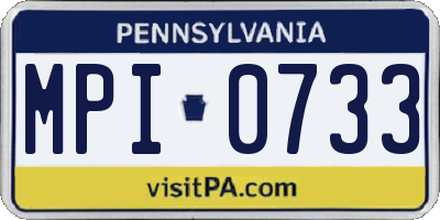 PA license plate MPI0733
