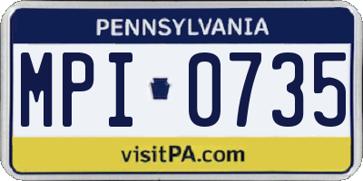 PA license plate MPI0735